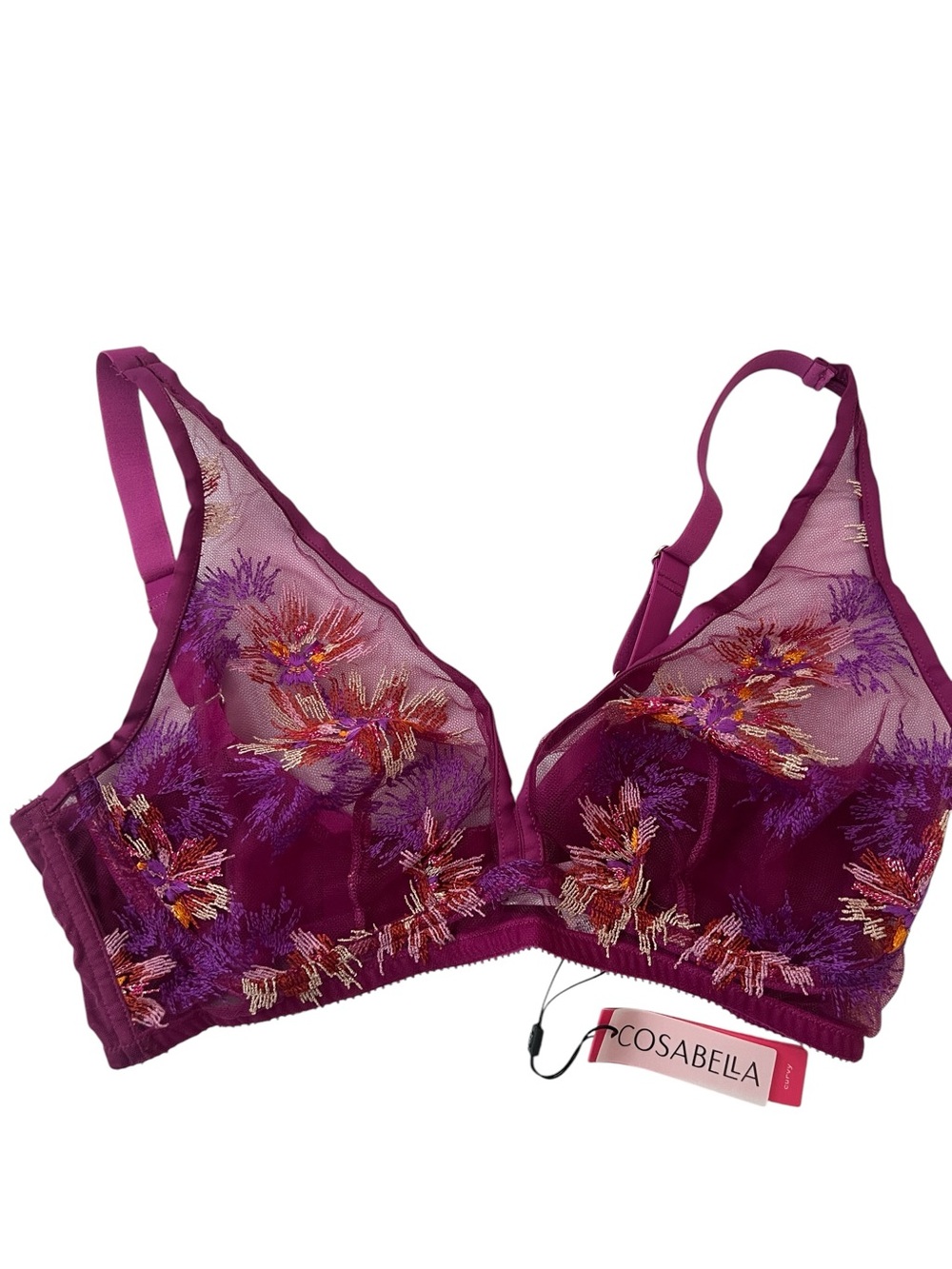 Cosabella Maasai Curvy Bralette Cyclamen Lace Small DD-F Italy NWT